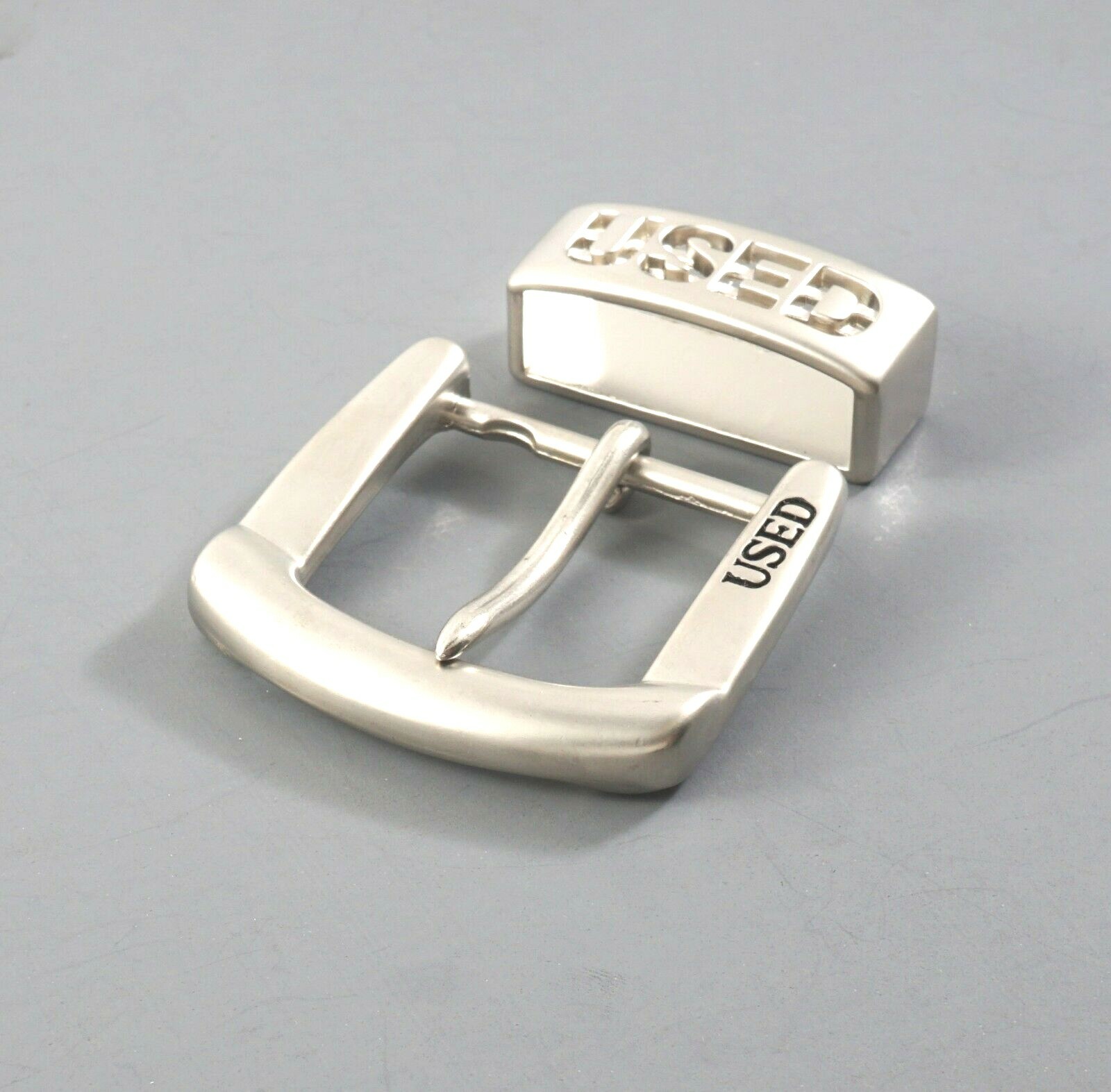 New 1 1/2&Prime;(38mm) buckle+loop set(#T30) smoke nickel color and bonus rivet USA