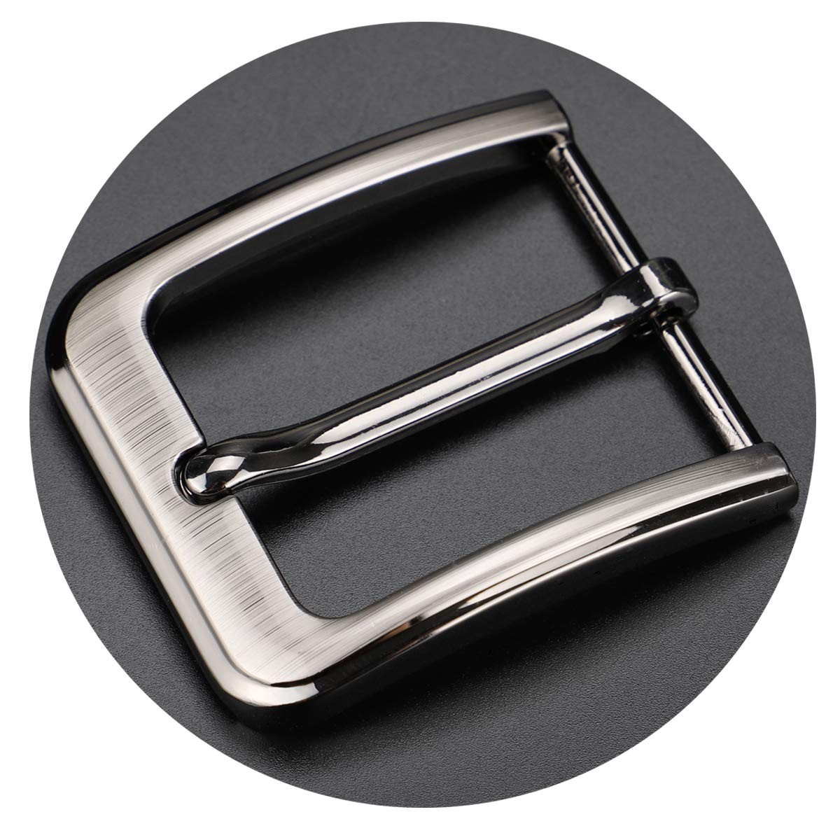 1.5 Inches (38-40 mm) Belt Buckle Single Prong Square Replacement Grey07