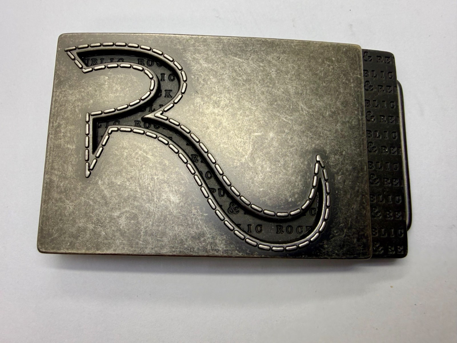 Rock & Republic R Logo America Jeans Brand Advertising Promotional Belt Buckle