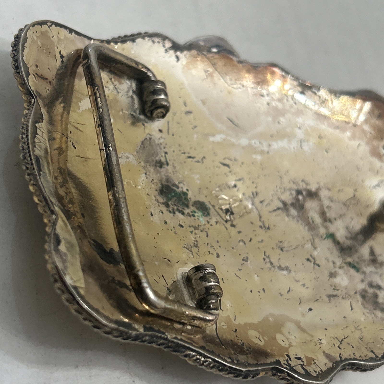 Vintage Texas, U.S. Flag Large Western Distressed Cowboy Buckle Made In Mexico