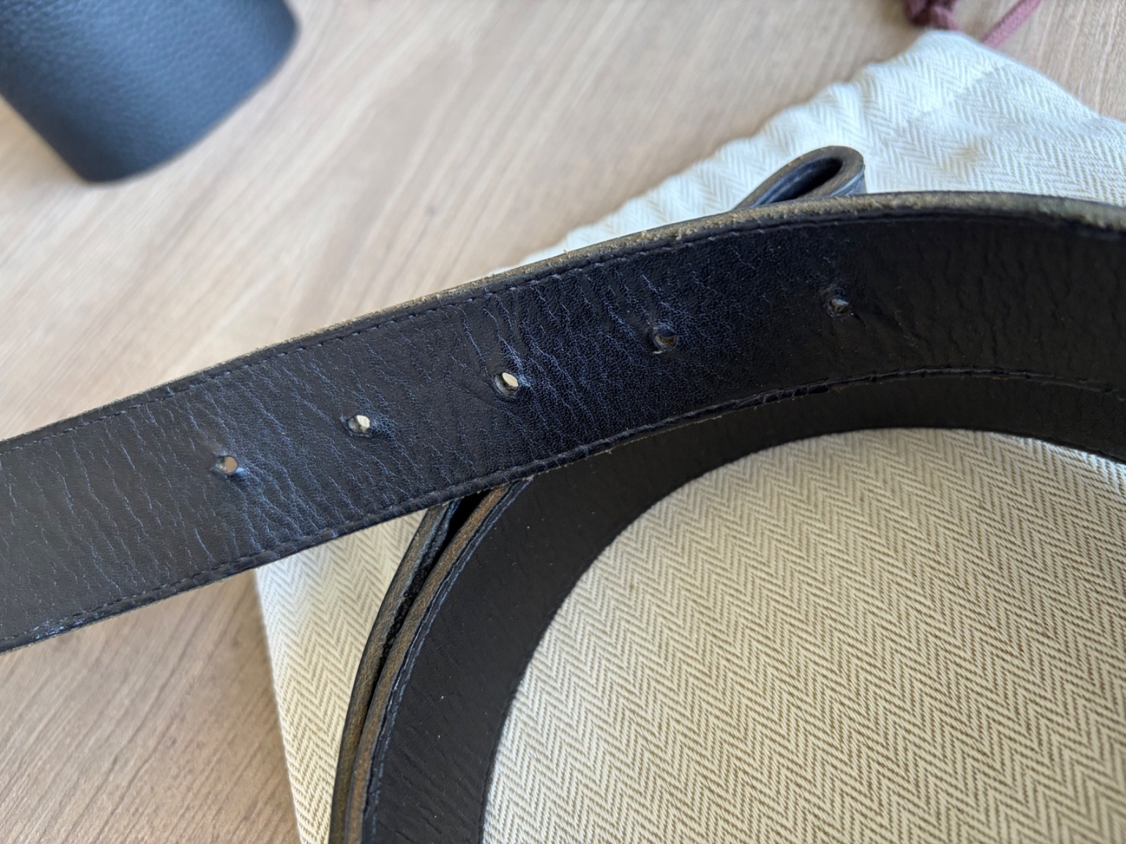 RARE! BWL BILL WALL LEATHER CUSTOM LEATHER BELT W/ STERLING SILVER CROSS SNAP