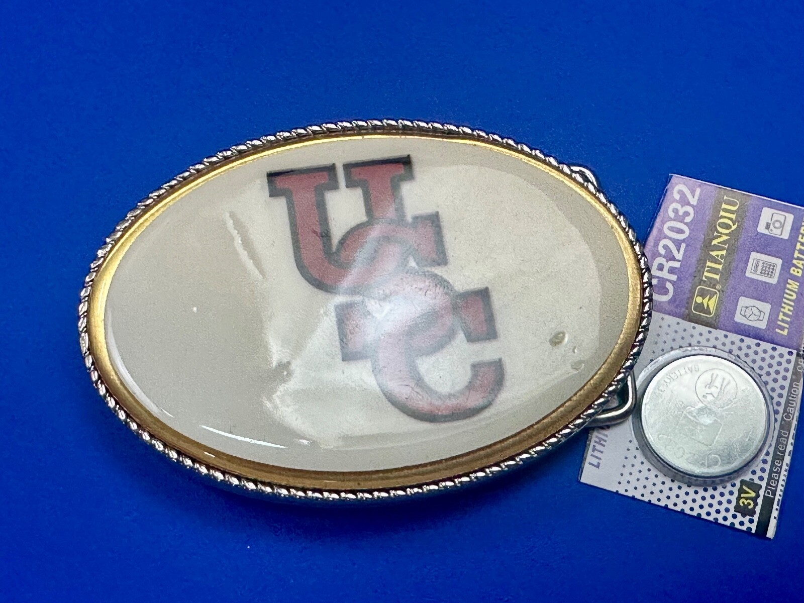 USC University Of Southern California Led Flashing Belt Buckle W/ Fresh Battery!