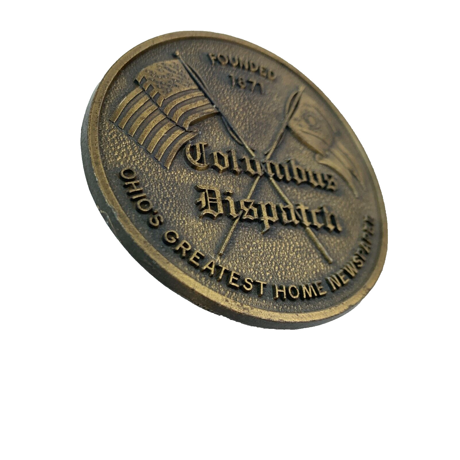 Vintage Columbus Dispatch Newspaper Founded 1871 Metal Belt Buckle