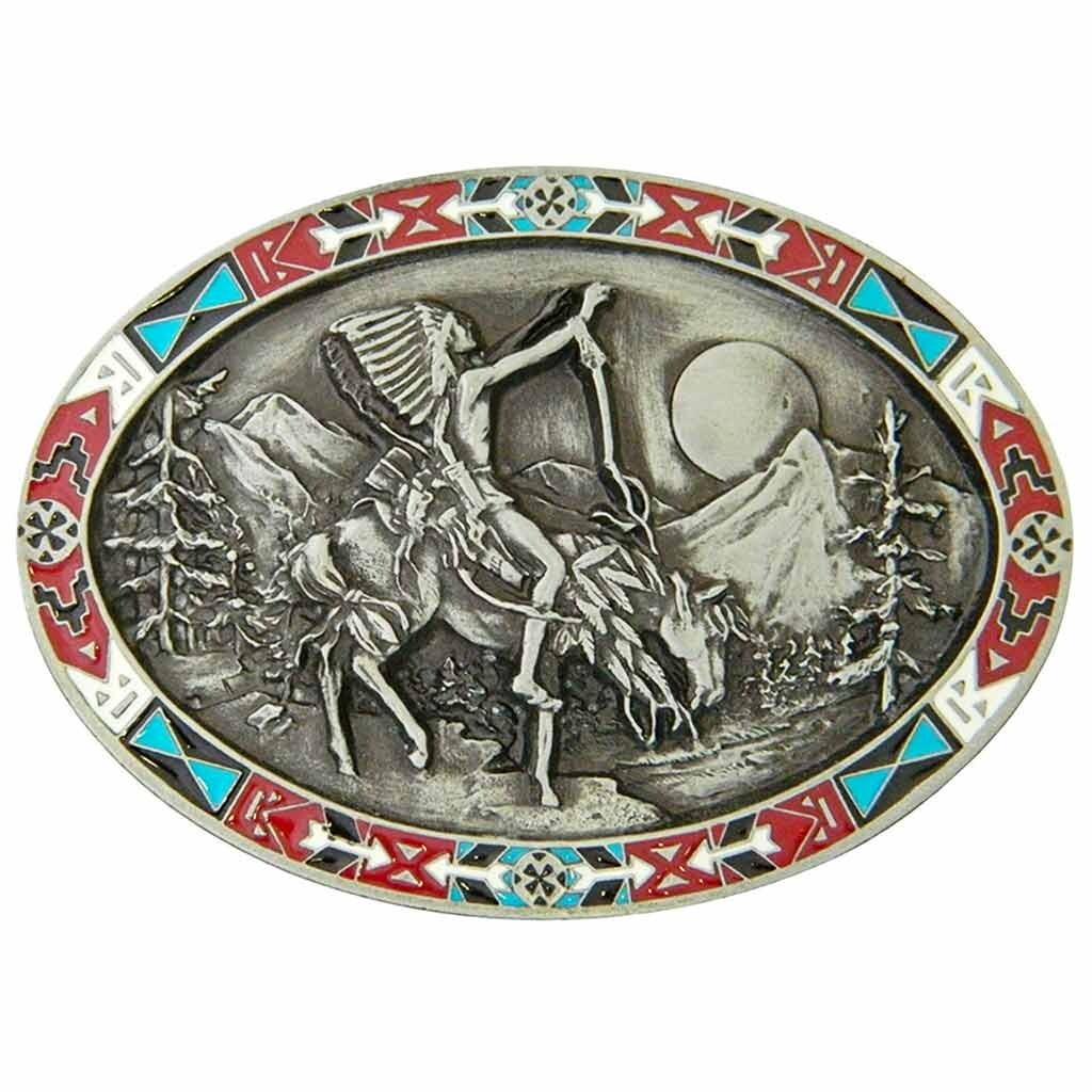 BU-017-E Oval Belt Buckle With Enamel Finish USA