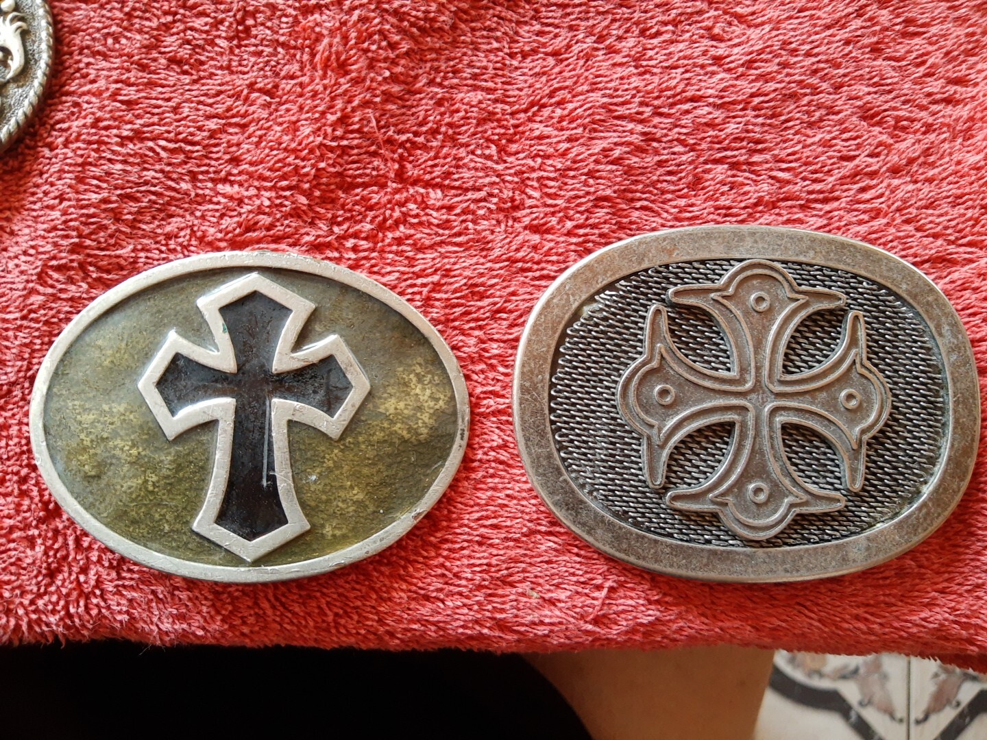 Gothic Black with Silver Cross Belt Buckles Lot Of 2