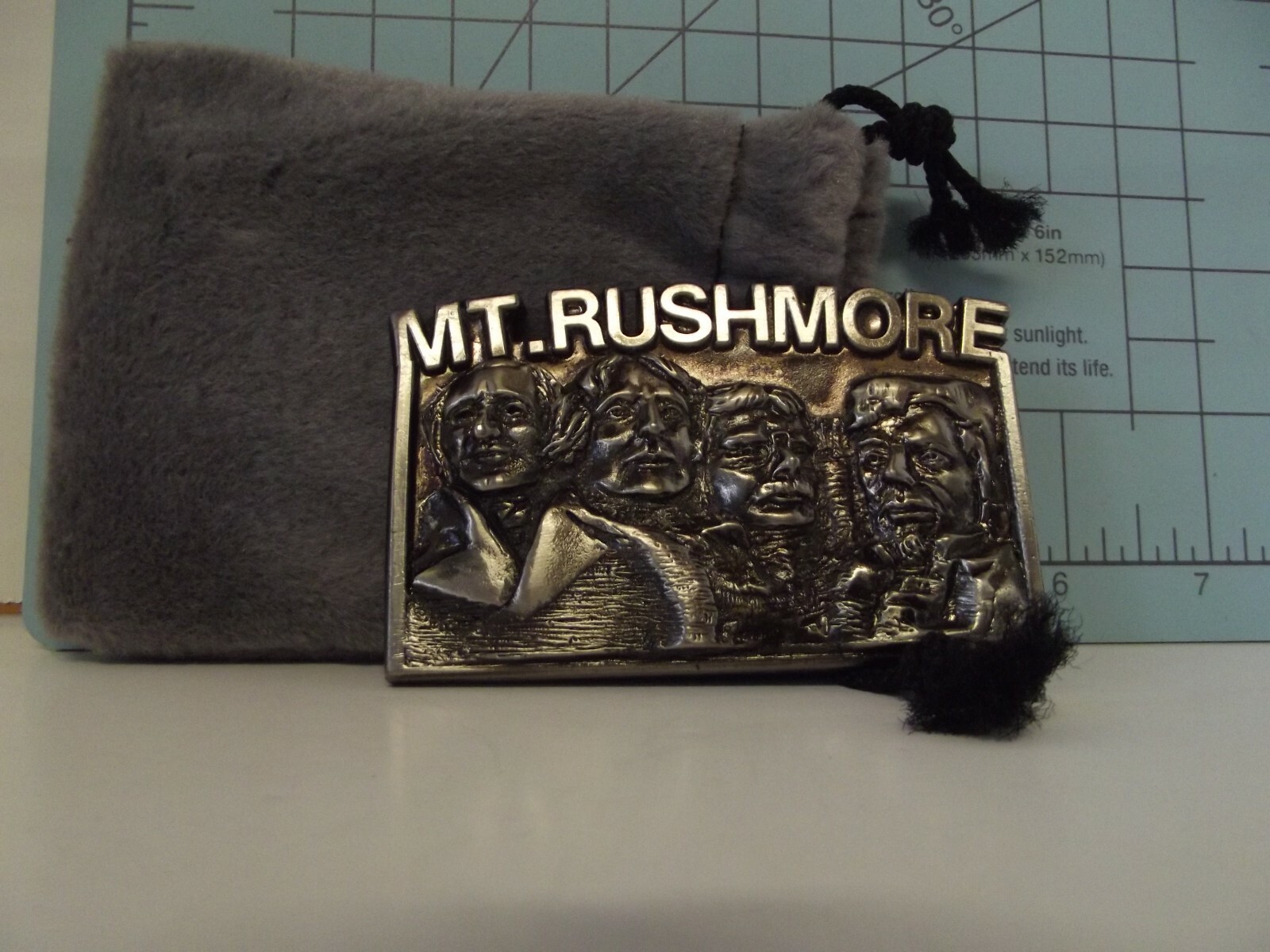 Vtg Mt Rushmore South Dakota National Monument Belt Buckle Washington Lincoln