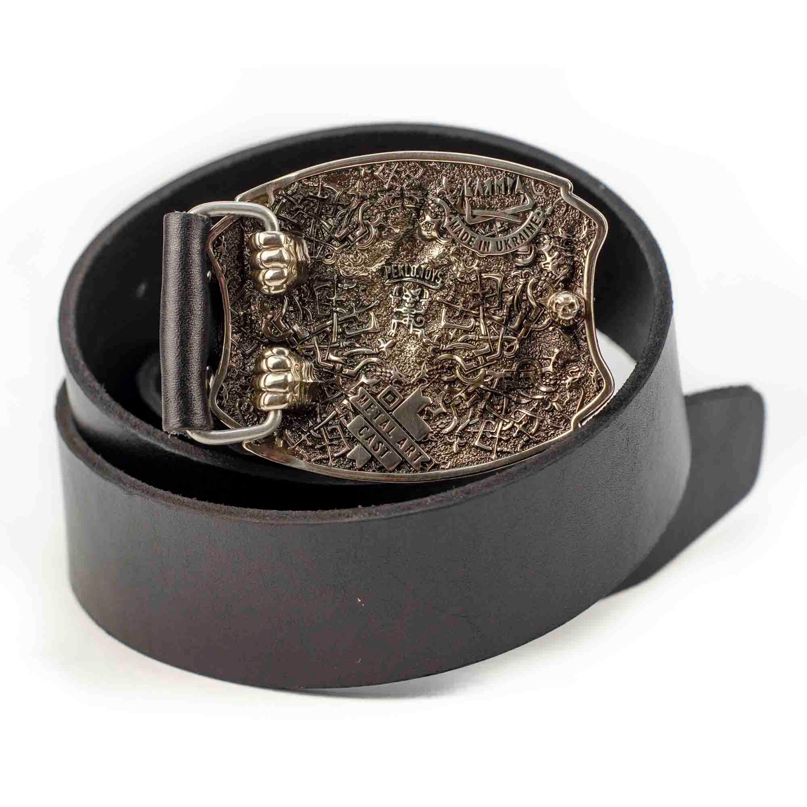 Semargl german silver belt buckle, Mythical winged lion Simargl belt buckle