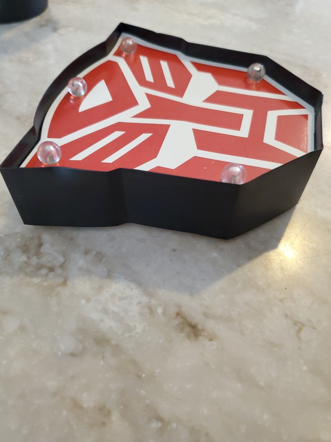 2017 Transformers Autobot Metal and Wood Lights Up RARE 5&Prime; x 5&Prime; Works by Typo
