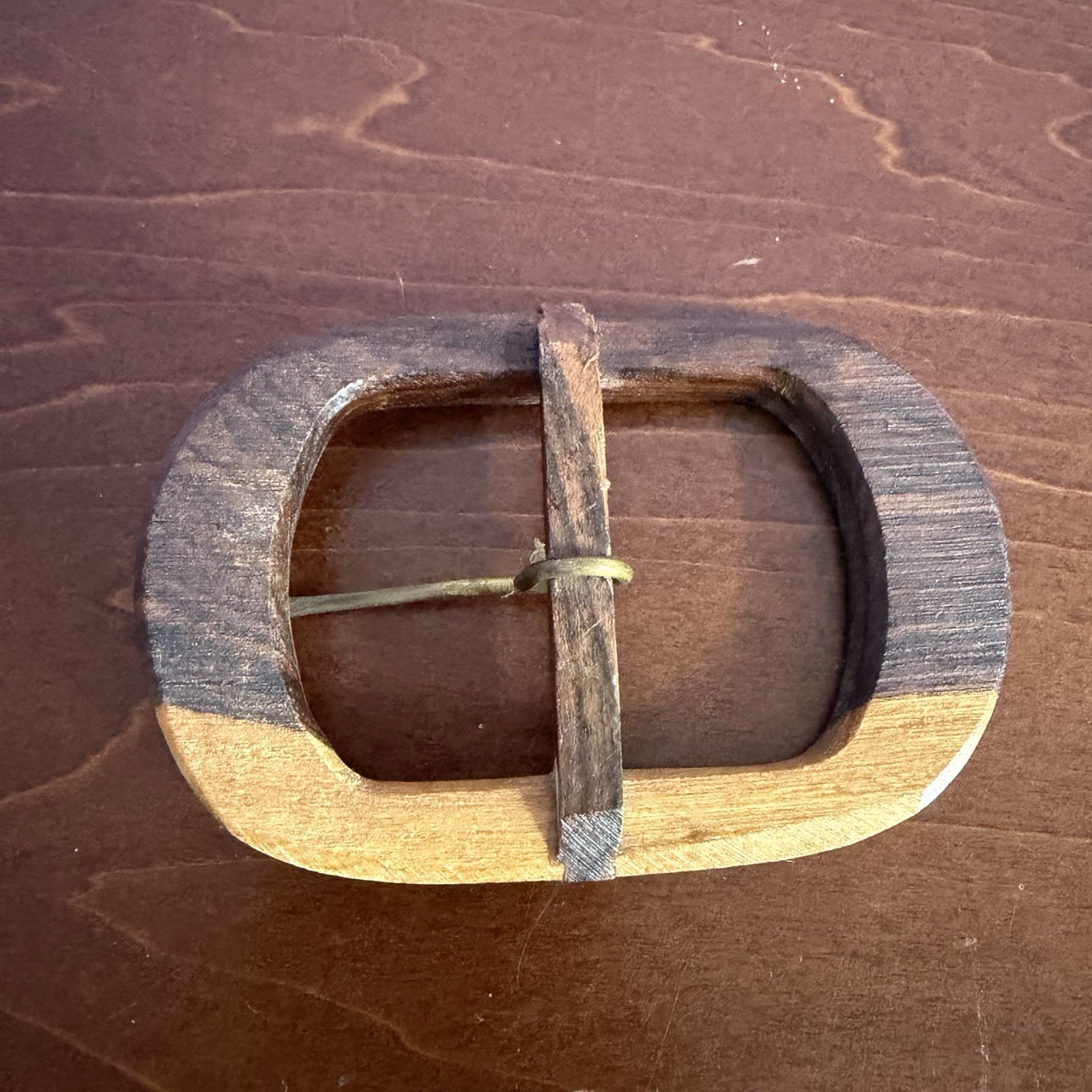 Vintage Hand Carved Wood Belt Buckle Belt Unisex Hippie Dude Chick