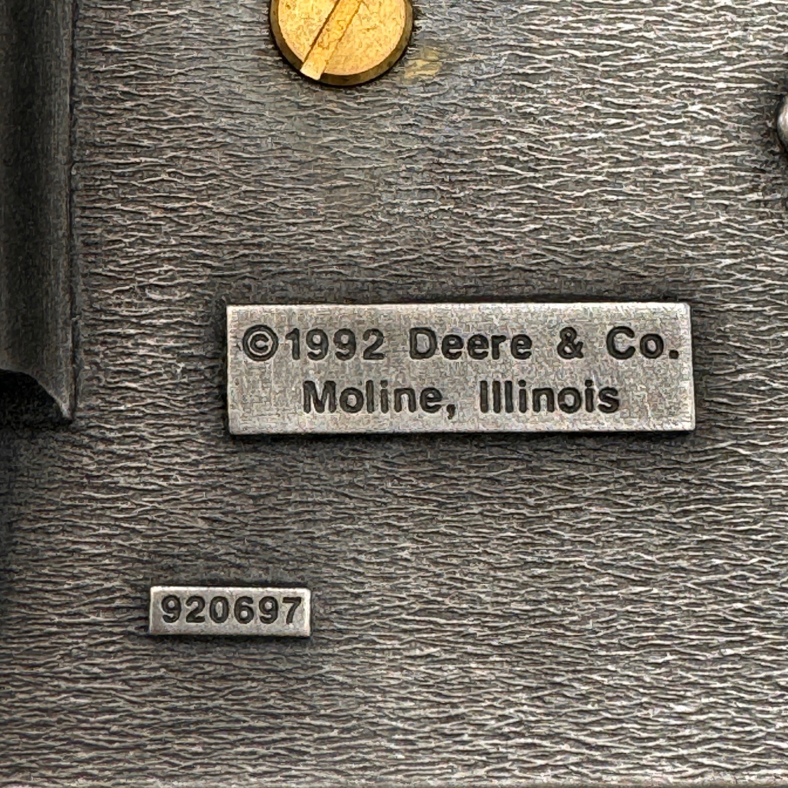 Vintage John Deere 80th Anniversary Belt Buckle Columbus Ohio 1912-1992 #699