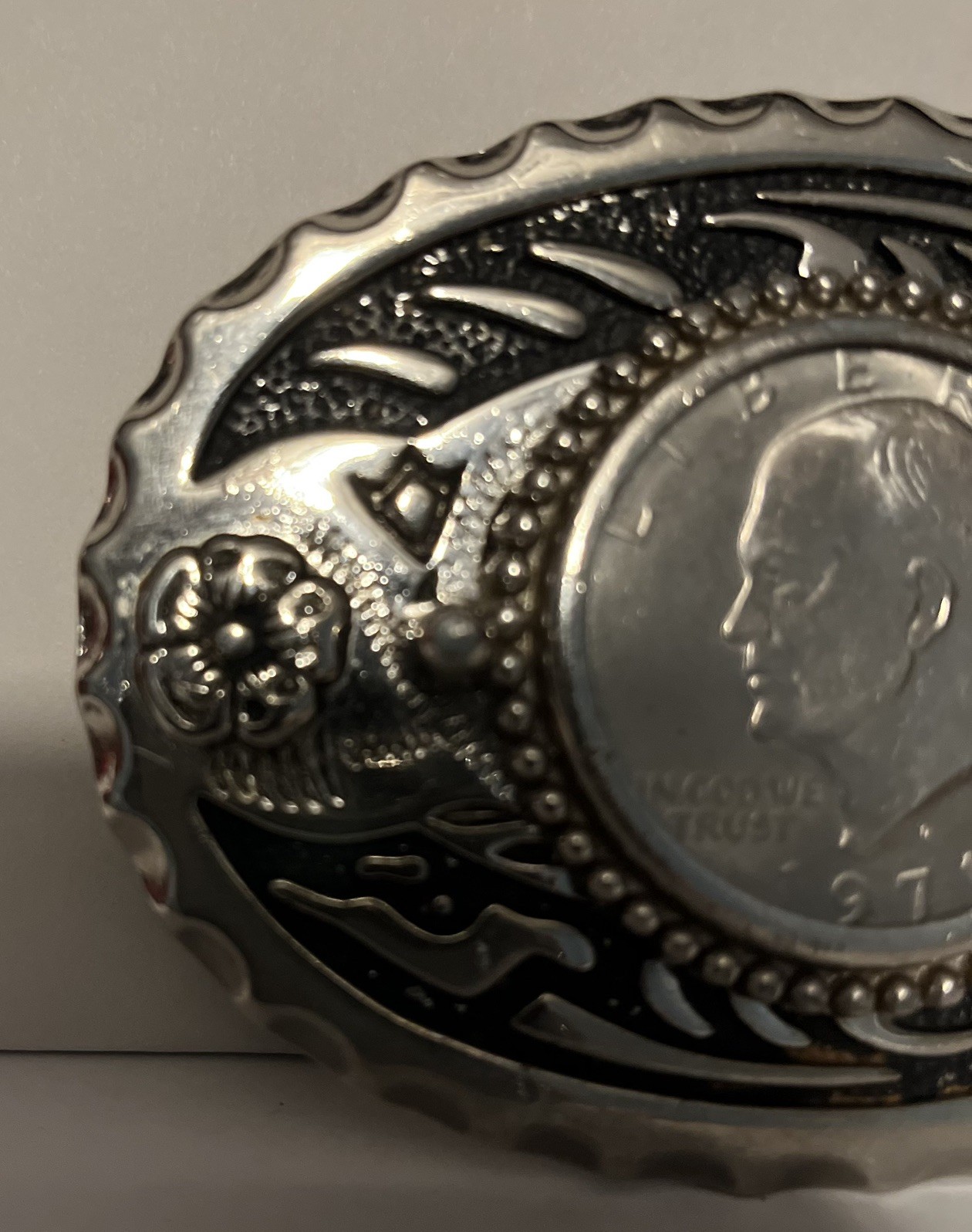 Vintage Western Eisenhower Liberty Dollar Belt Buckle 1971