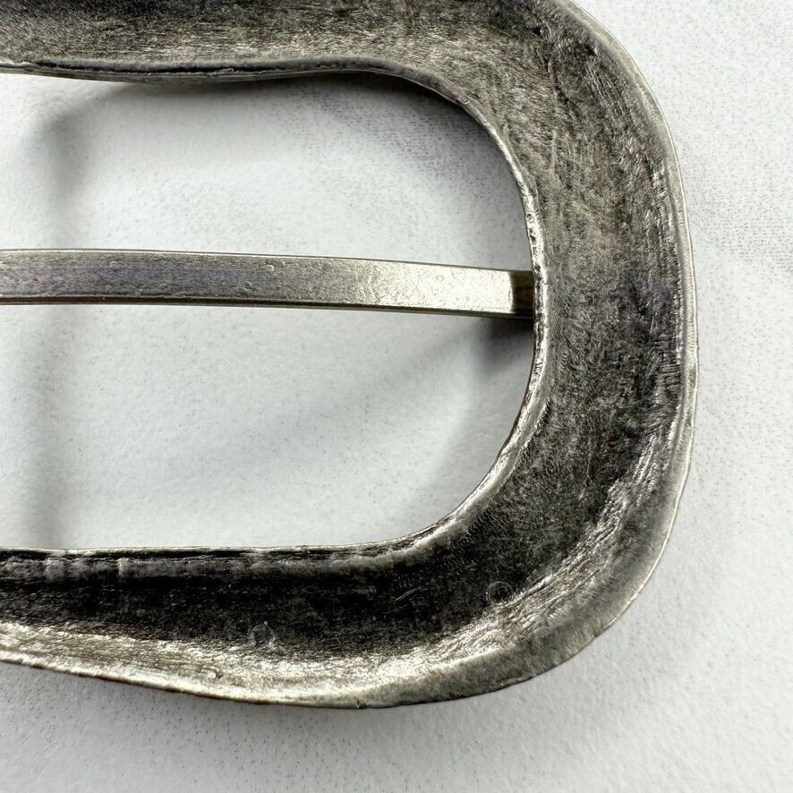 Studded Silver Tone Simple Basic Belt Buckle