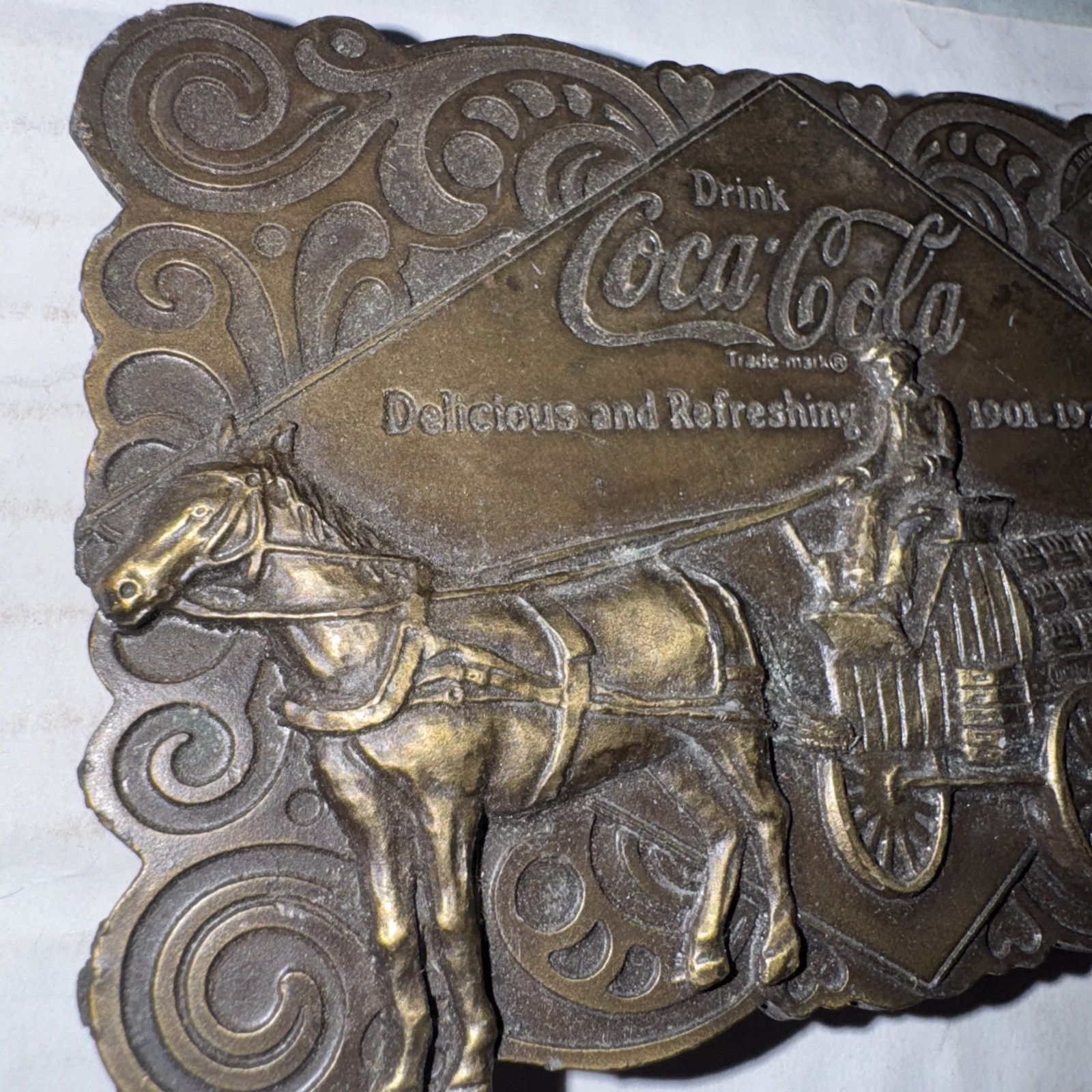 1976 Coca Cola 75th Coke Pop Soda Bottle Opener 70s Vintage Belt Buckle Freeship