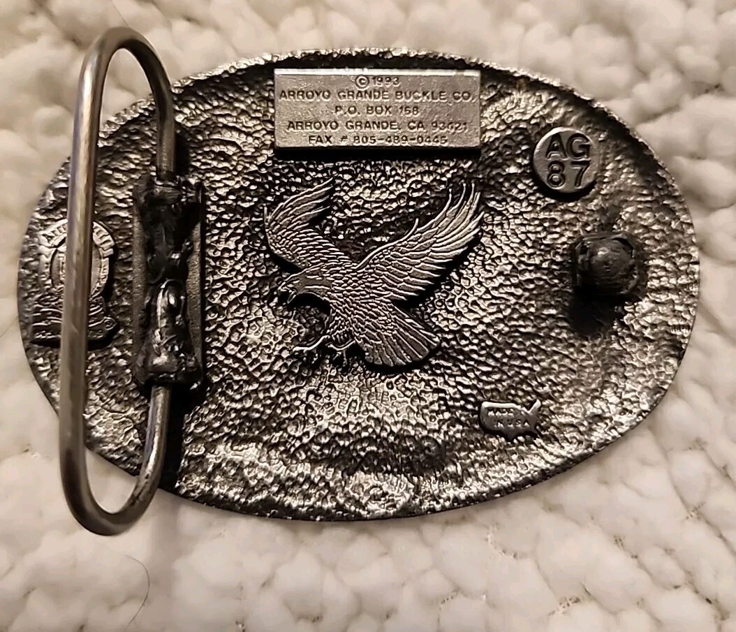 1993 Arroyo Grande Buckle Co Bald Eagle Pewter Belt Buckle. Men&rsquo;s Western Wear