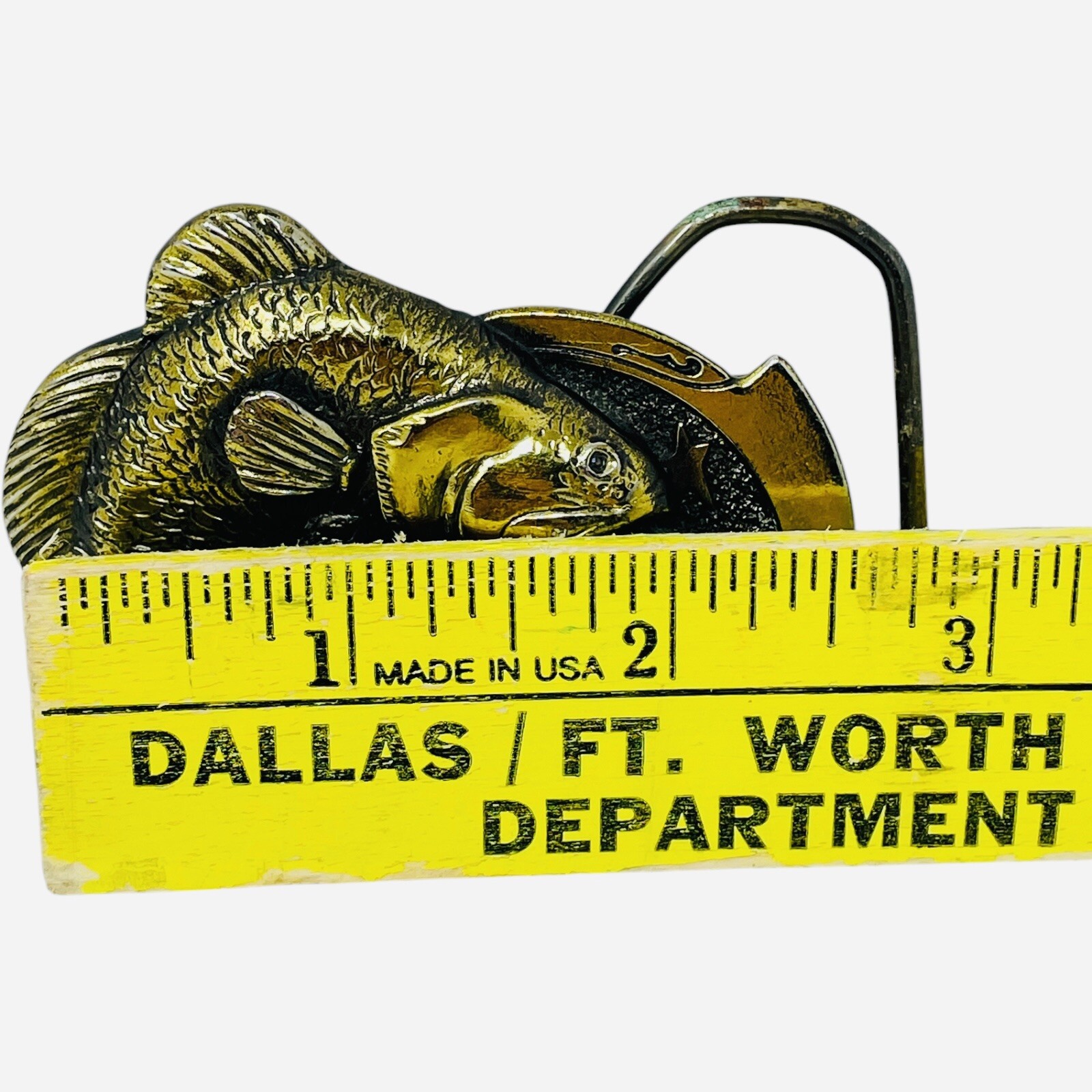 Bass Fishing Belt Buckle Western Great American Buckles USA Serial #531 1981