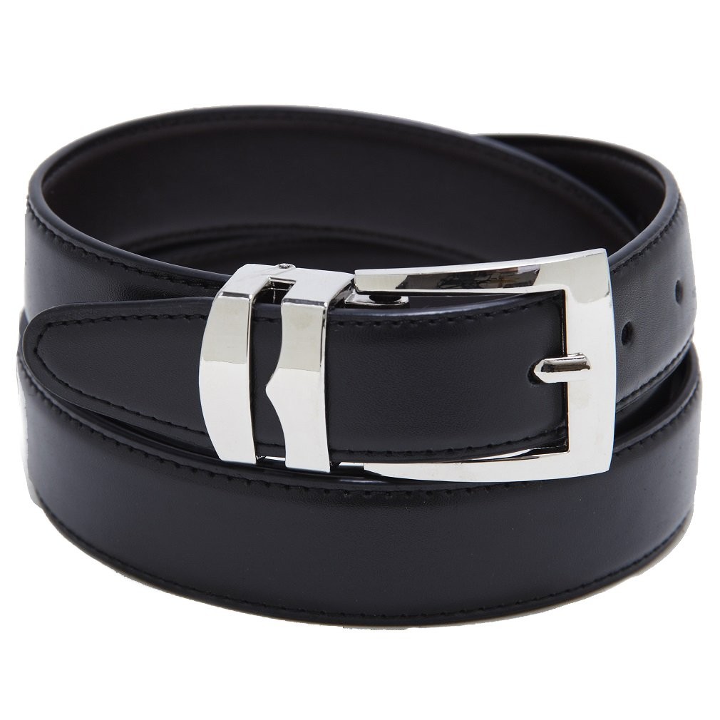 Concitor Reversible Belt Bonded Leather Removable Silver-Tone Buckle 36, Blue