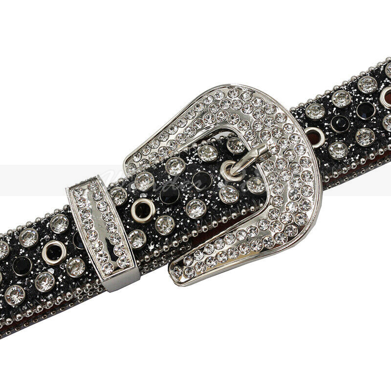 Rhinestone Belts Western Bling Crystal Studded Leather Belt