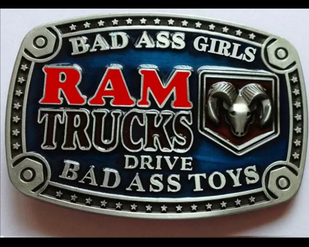 Dodge Ram girls Pewter Color Logo Belt Buckle RAM TOUGH Collectible