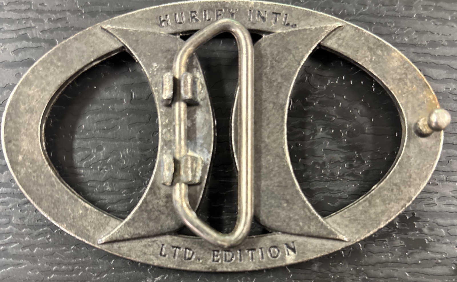 Hurley International Clothing Co. Cut Out Logo Limited Edition Metal Belt Buckle