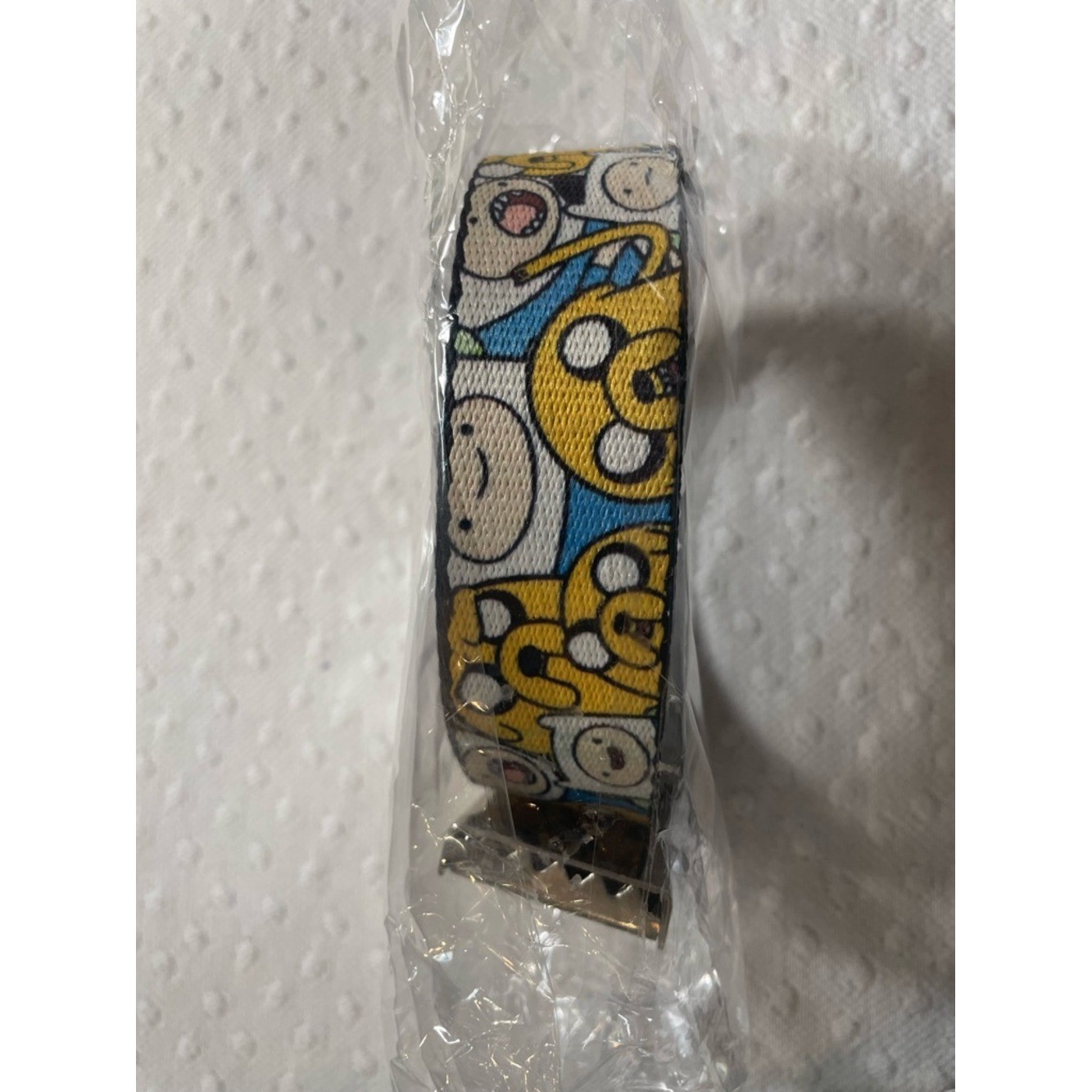 Cartoon Network Adventure Time belt Yellow & Blue silver color buckle waist 40.5