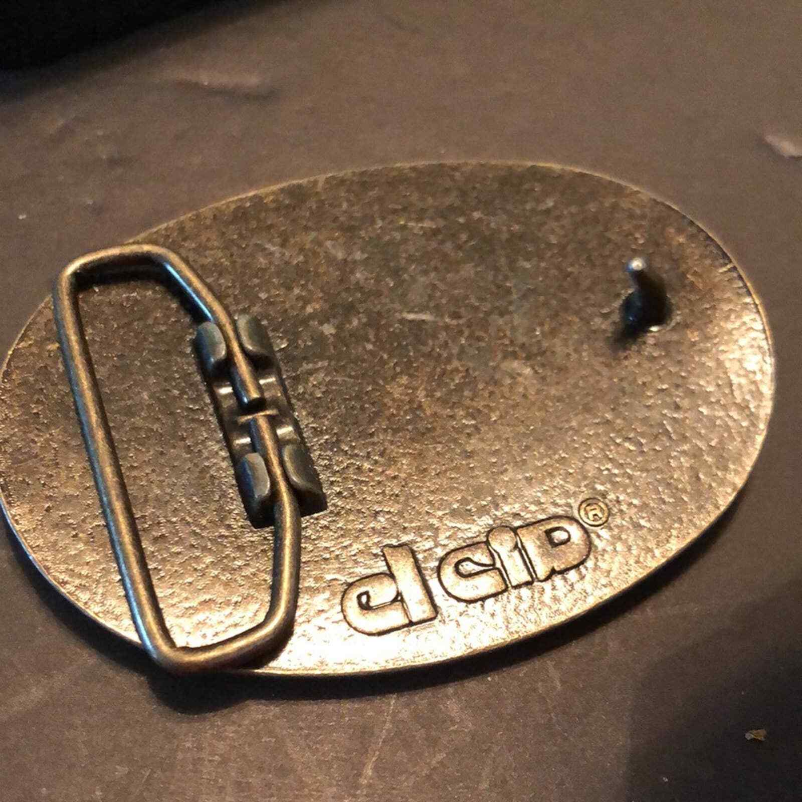 Vintage VTG Safe Driving Award Bell Systems Leather Belt Buckle Communications
