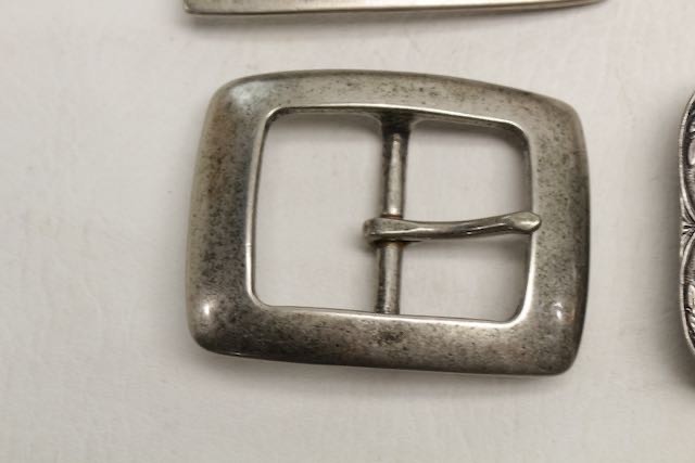 Lot of 9 Assorted Belt Buckles 1.5” Jewelled Silvertone Brass Chrome Crafter
