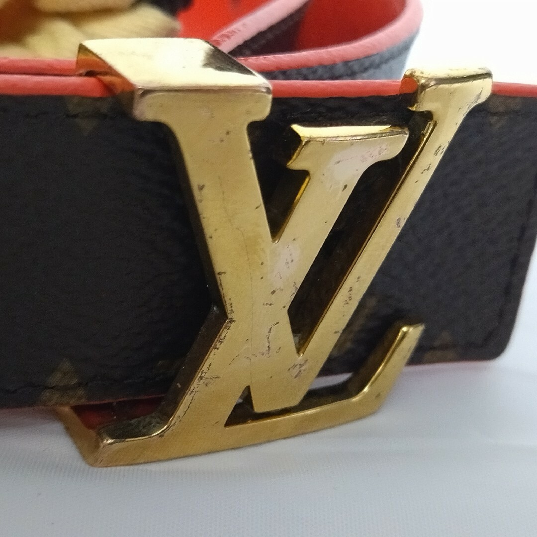 Louis Vuitton Santur LV Initial Belt M9498 Browns Red Monogram Used Japan