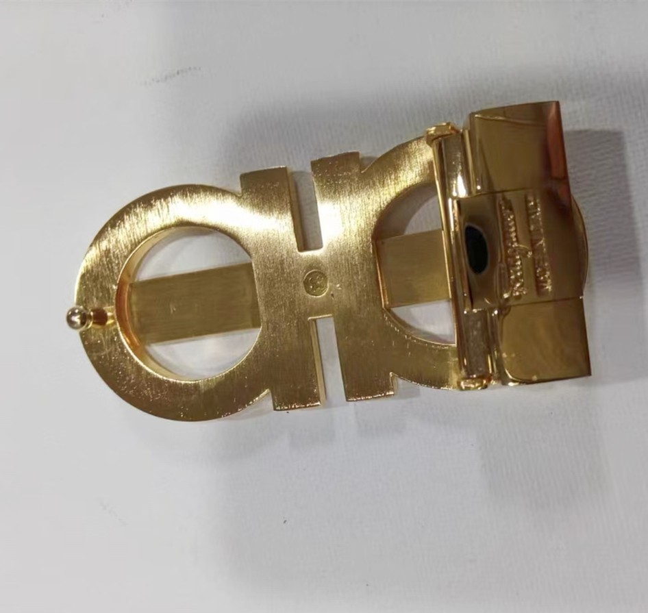 Men&rsquo;s Ferragamo Double Gancini Copper Belt Buckle Gold fits 3.4cm wide Belts
