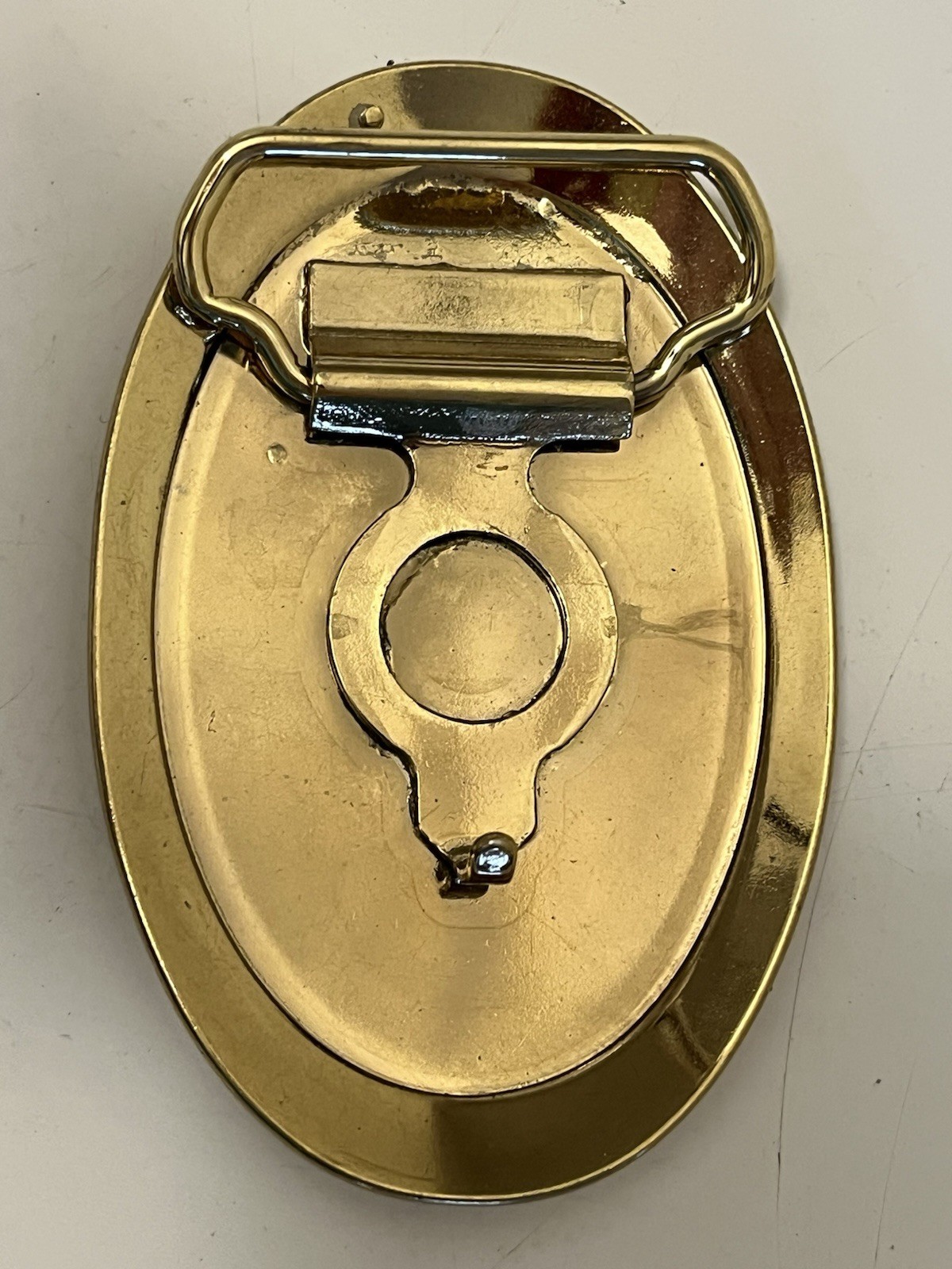 Belt Buckle The Rock Island and Pacific Railroad Gold Tone with Blue Logo New