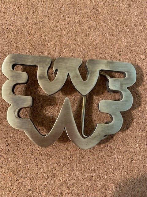 Waylon Jennings Flying W BRASS Belt Buckle Solid Metal