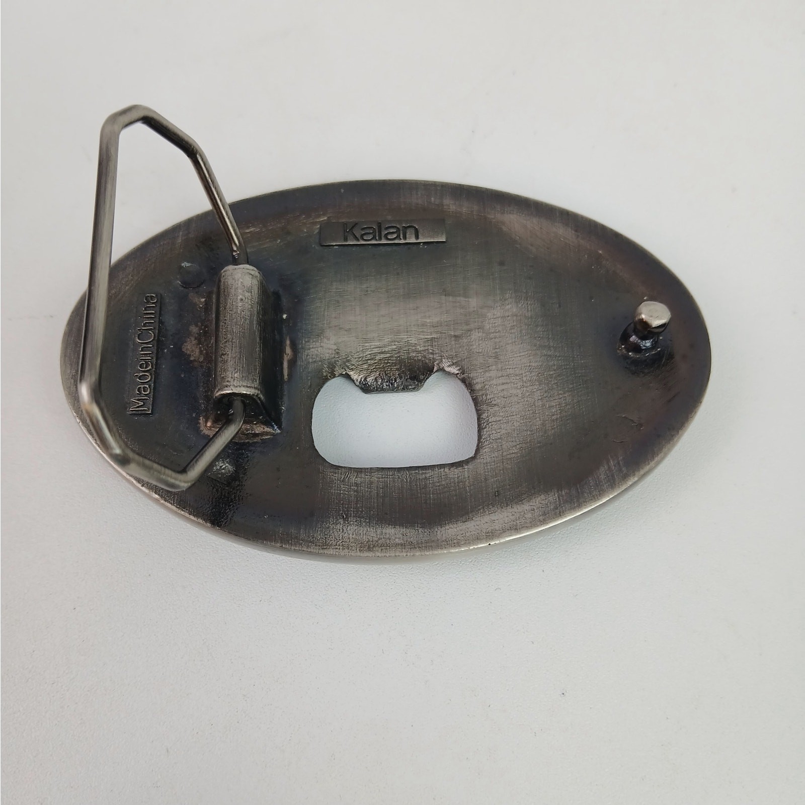 Kalan WASTED Silver Belt Buckle With Built In Bottle Opener Foaming Beer Mugs