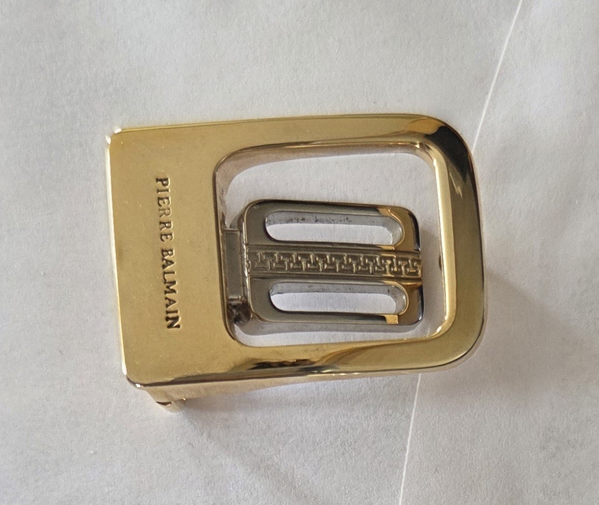 Pierre Balmain Gold Metal Men&rsquo;s Automatic Latch Geometric Belt Buckle