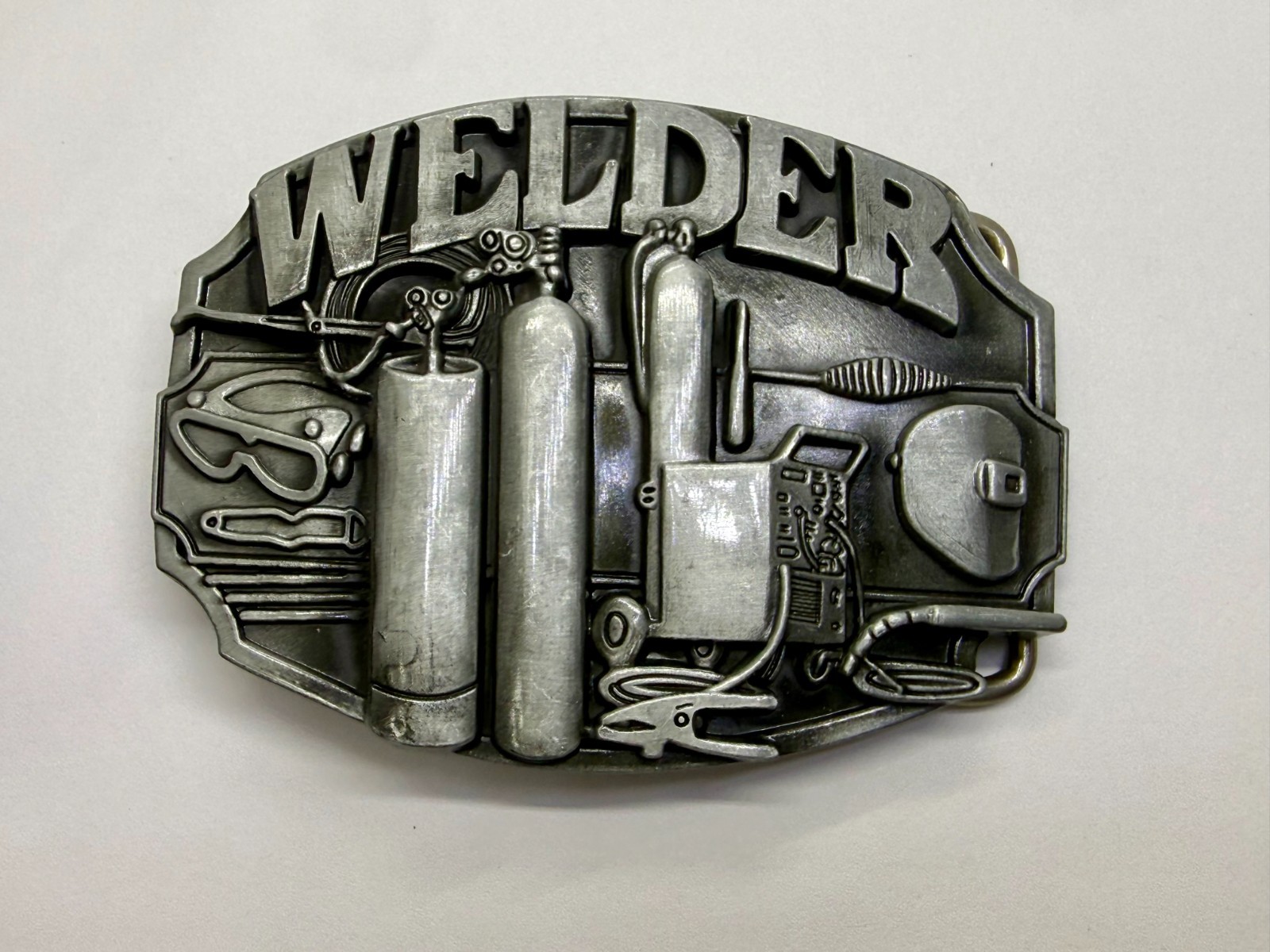 Welder Welding Soldering Tradesman Profession Silver Color NOS Belt Buckle