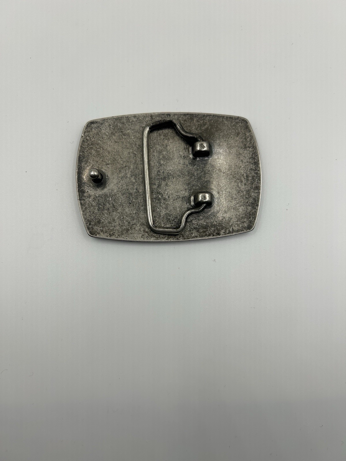 Men&rsquo;s Western Silver Tone Textured Rectangle Metal Belt Buckle 1.5in