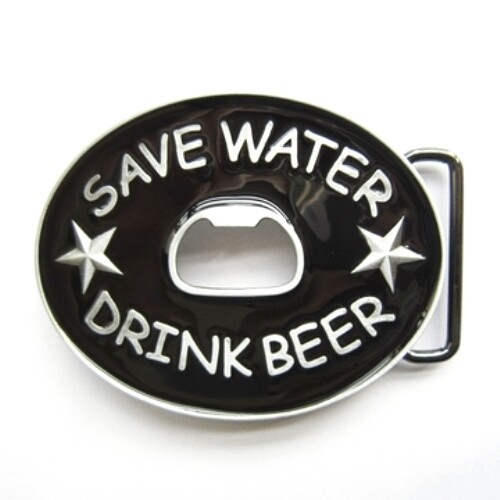 Save Water Drink Beer Bottle Opener removable BELT BUCKLE – BP114 with GIFT BOX
