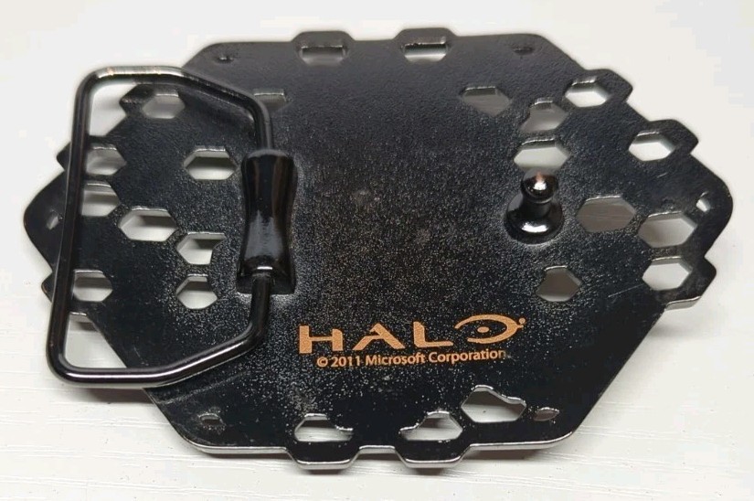 Rare Halo Game Gunmetal Skull Belt Buckle 2011 Gamer Buckle Collectible