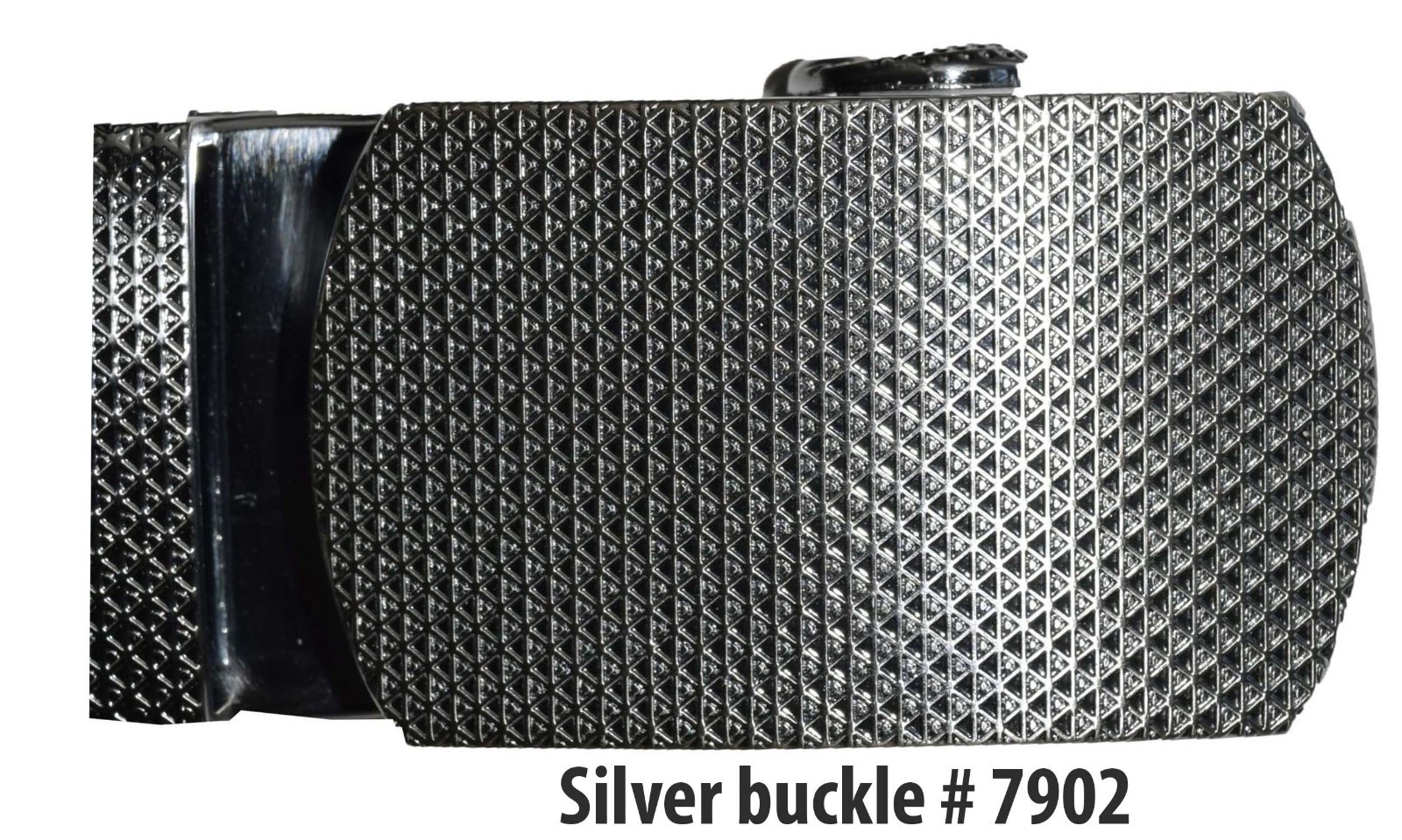 Men&rsquo;s Belt Buckle Auto sliding Self locking ratcheting track line silver buckle