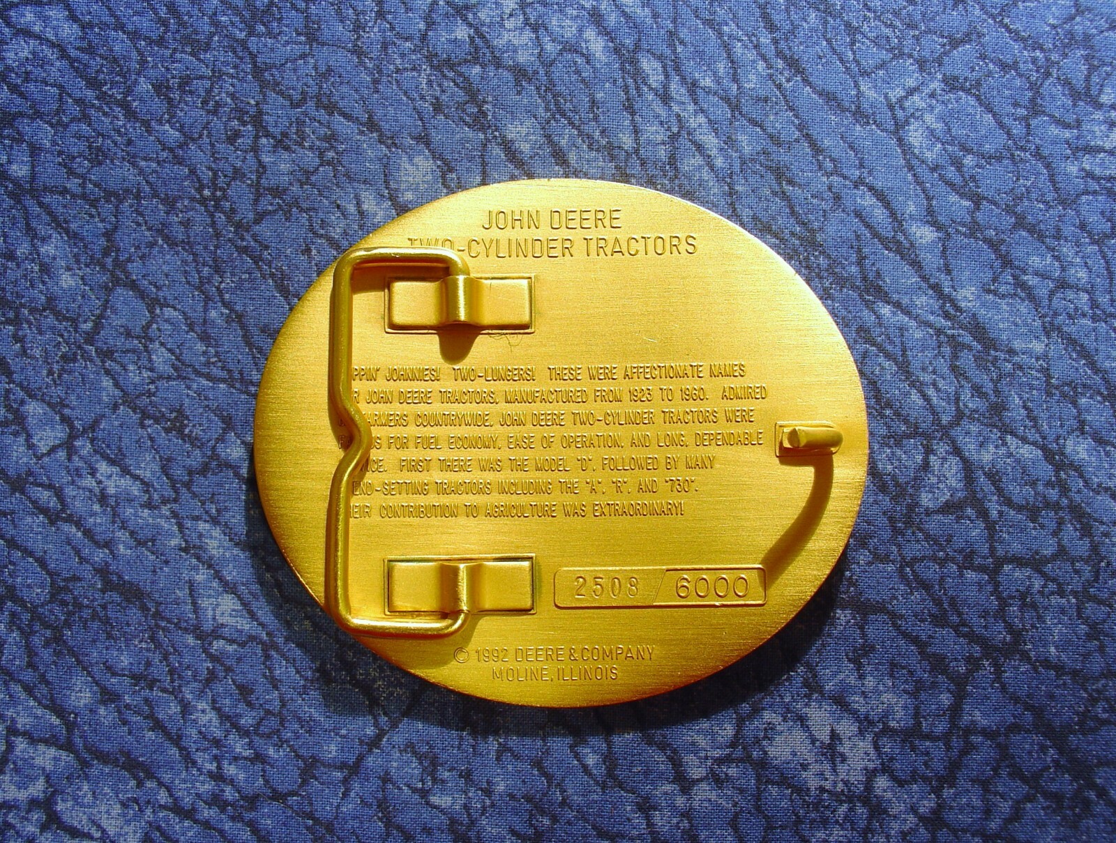 John Deere Vintage Two-Cylinder Farm Tractors Limited Edition Belt Buckle