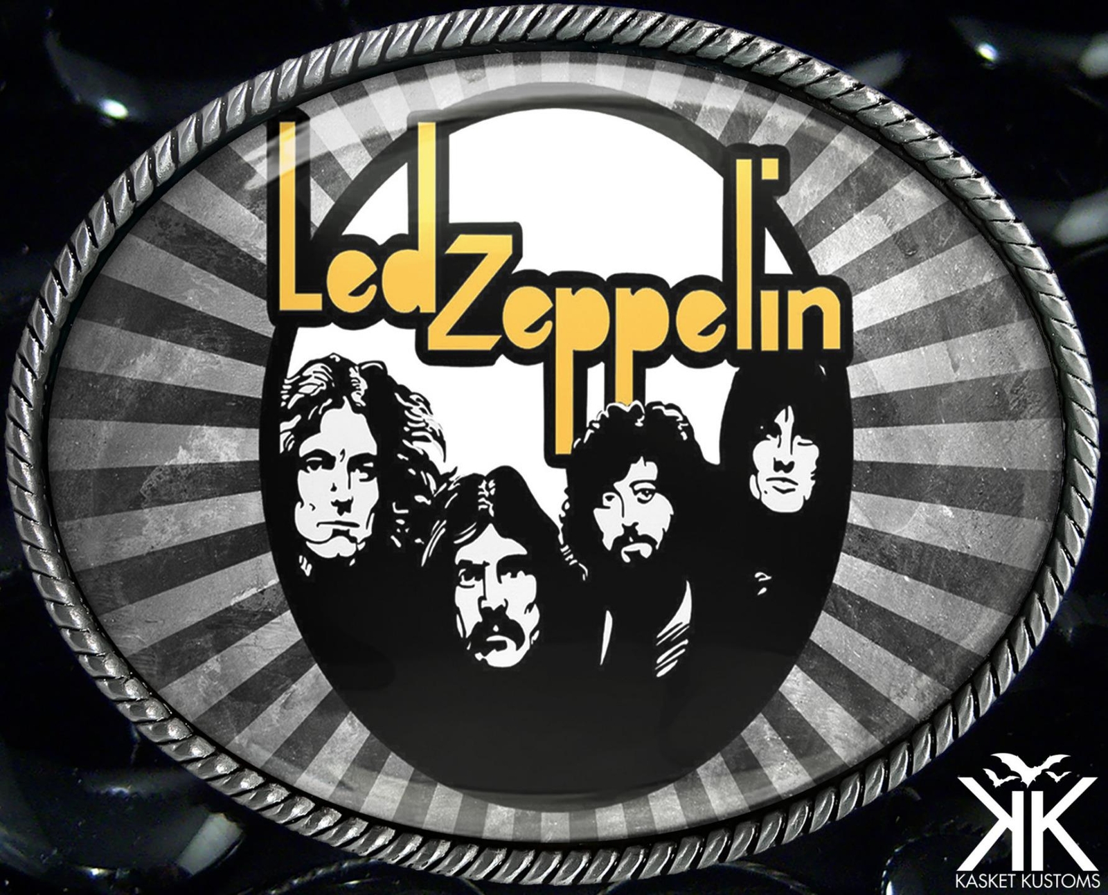 Led Zeppelin Belt Buckle – Classic Rock Music Handmade Silver Buckle – 677