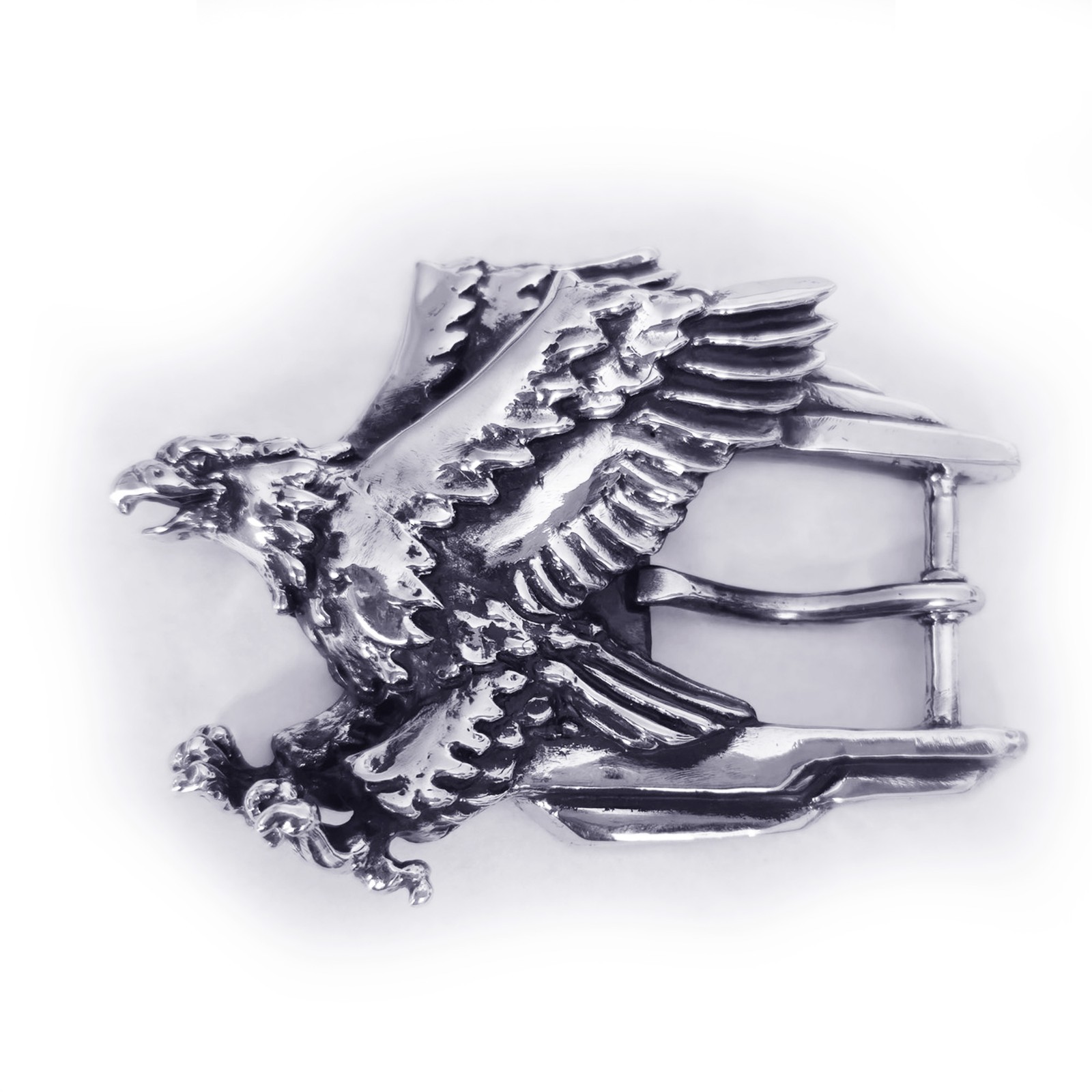 Eagle Flying Sterling Silver Belt Buckle