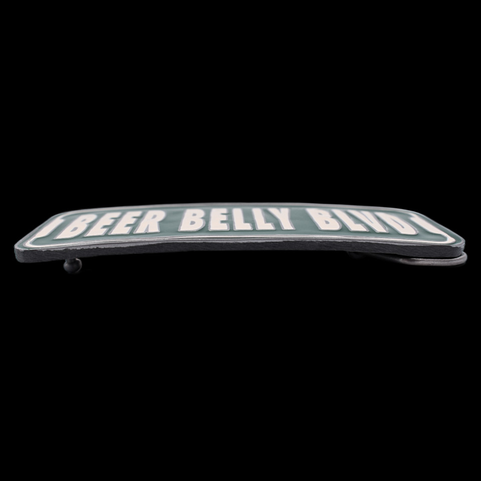 Beer Belly Blvd Street Sign Joke Funny Fat Guy Pot Belly Belt Buckle