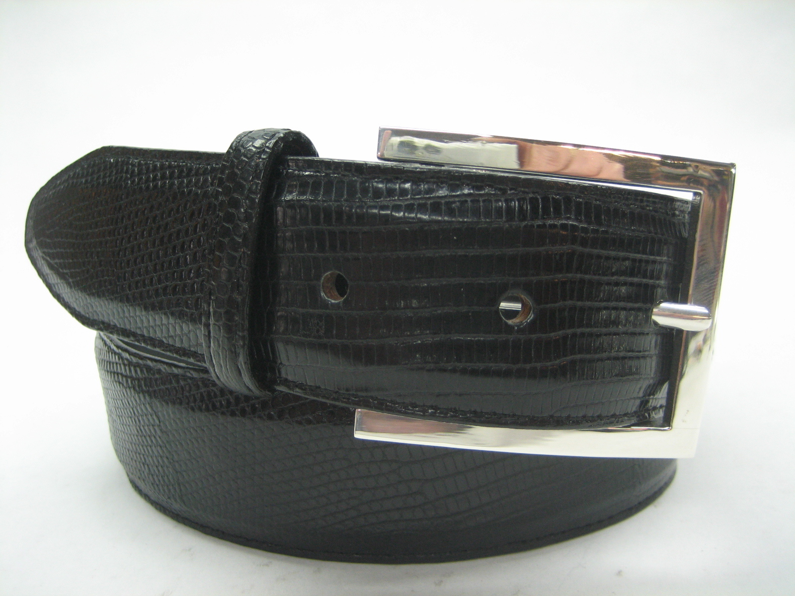 Sterling silver 925 Granada buckle 46 grams w/Genuine Lizard-1.5  » belt U.S.A..
