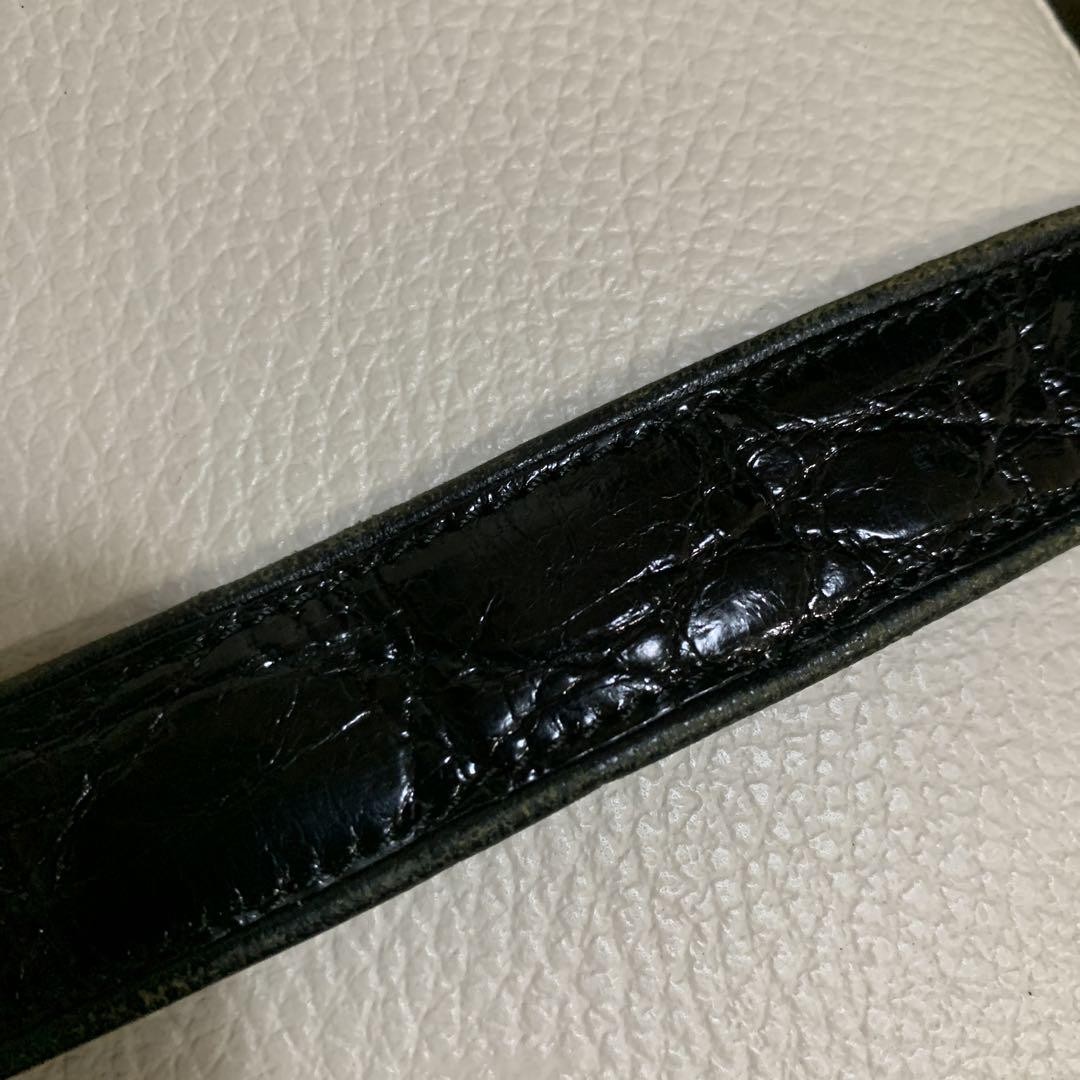 Louis Vuitton Crocodile Belt Black Vintage Luxury Rare