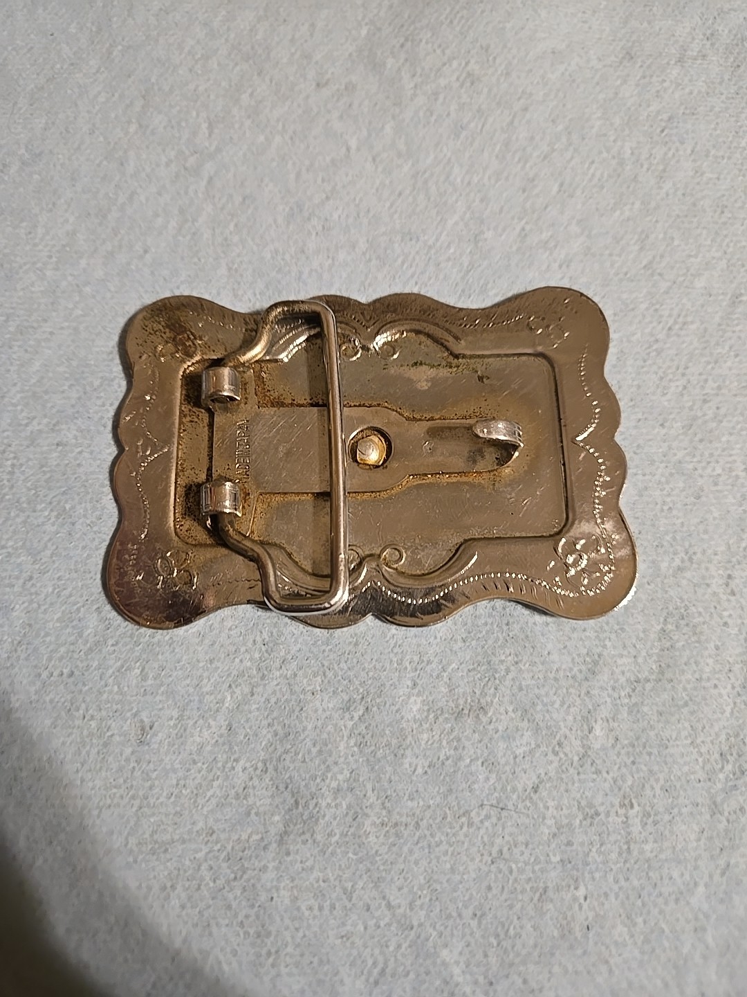 Vintage 1950s belt buckle NATIVE AMERICAN chrome INDIAN CHIEF JAPAN