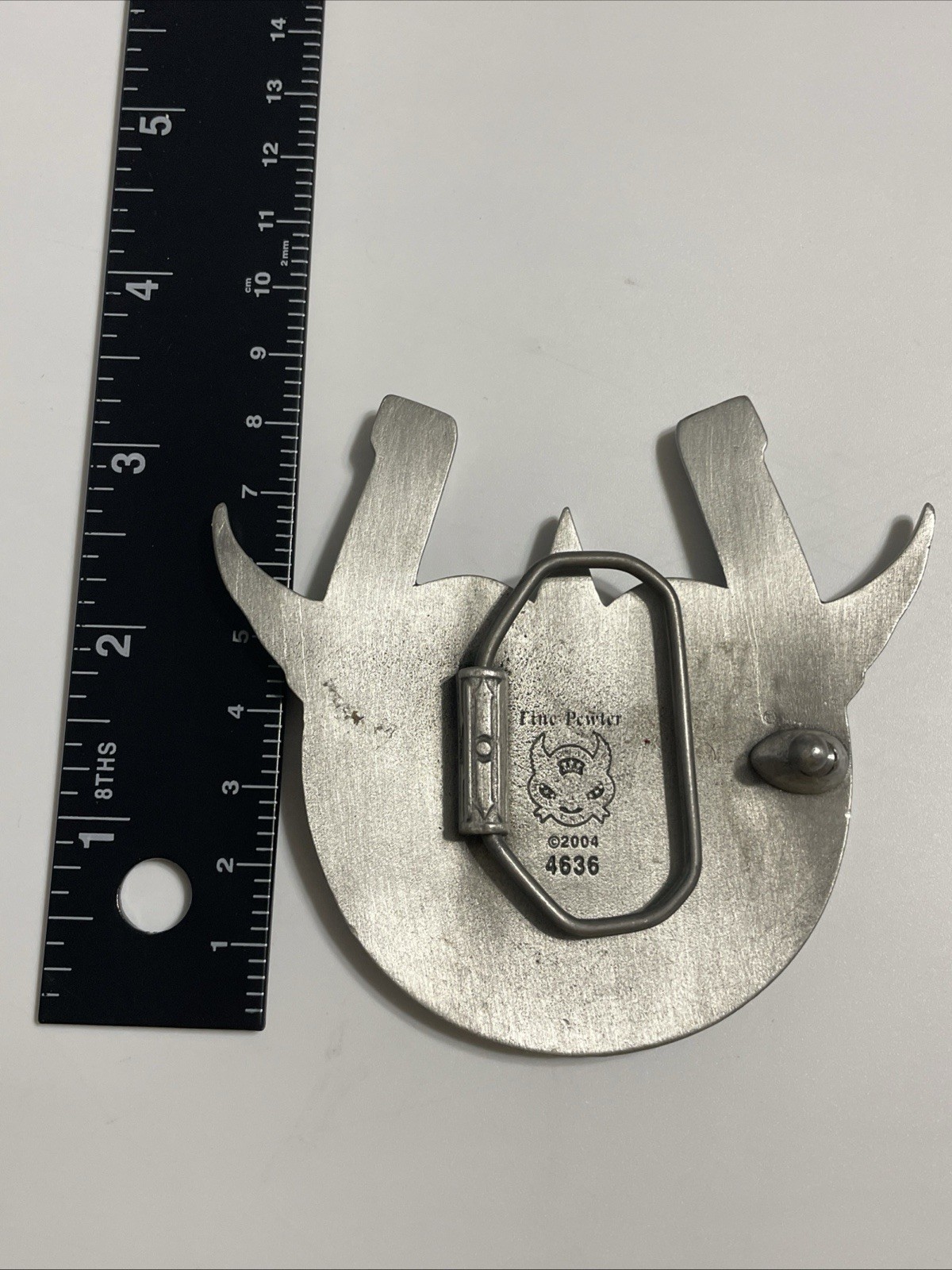 Lucky Horseshoe Winged Star Fine Pewter 2004 Belt Buckle Great American Products