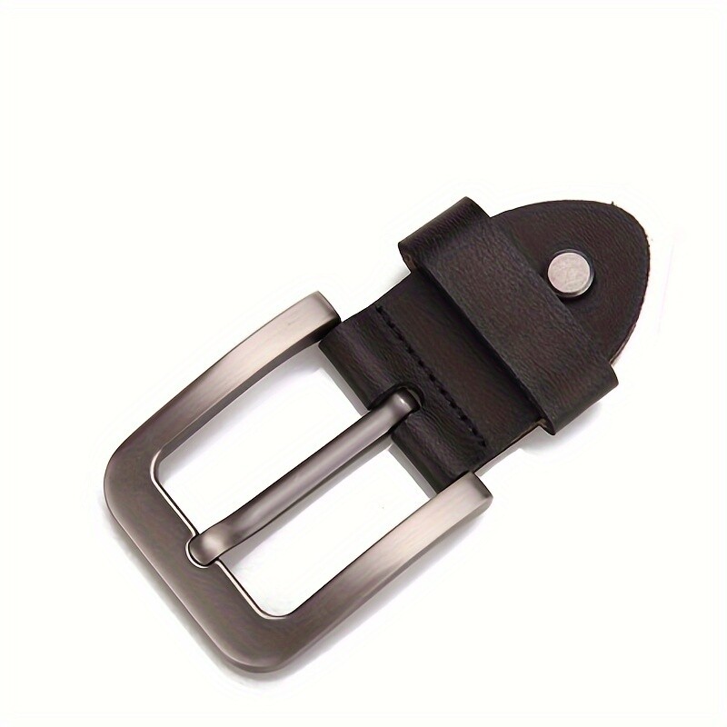 1PC Replacement Belt Buckle Single Prong with Leather Strap Classic Black Brown