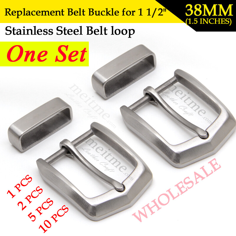Mens Stainless Steel Belt Buckle Keeper Single Buckle Belt Loop 1.5&Prime; 38mm Lot