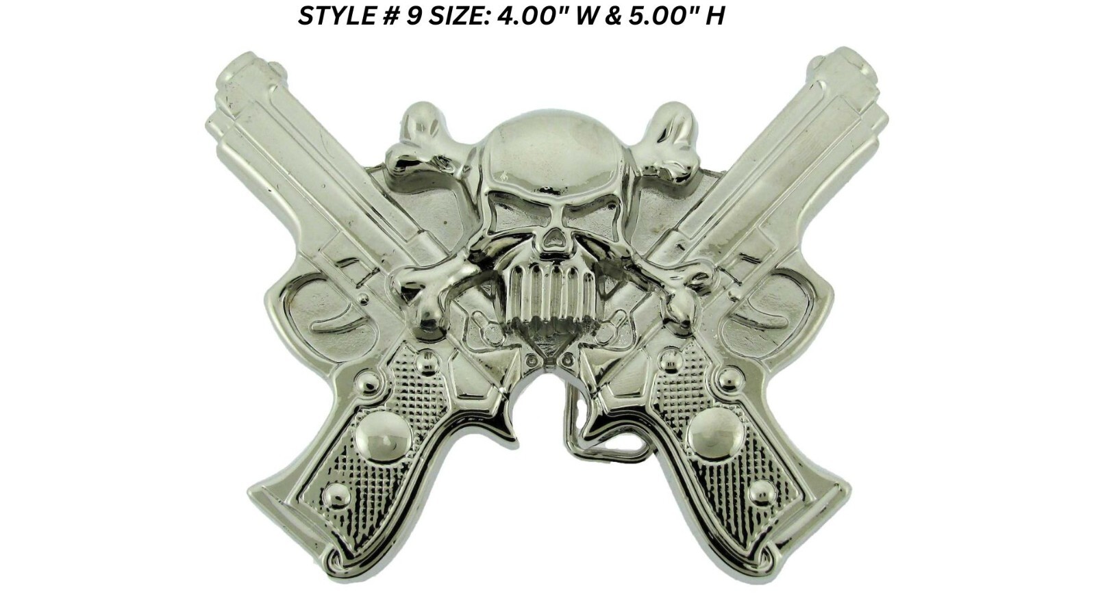 Skull Belt Buckle Tattoo Mens Women Silver Metal Blinged Halloween Party Costume