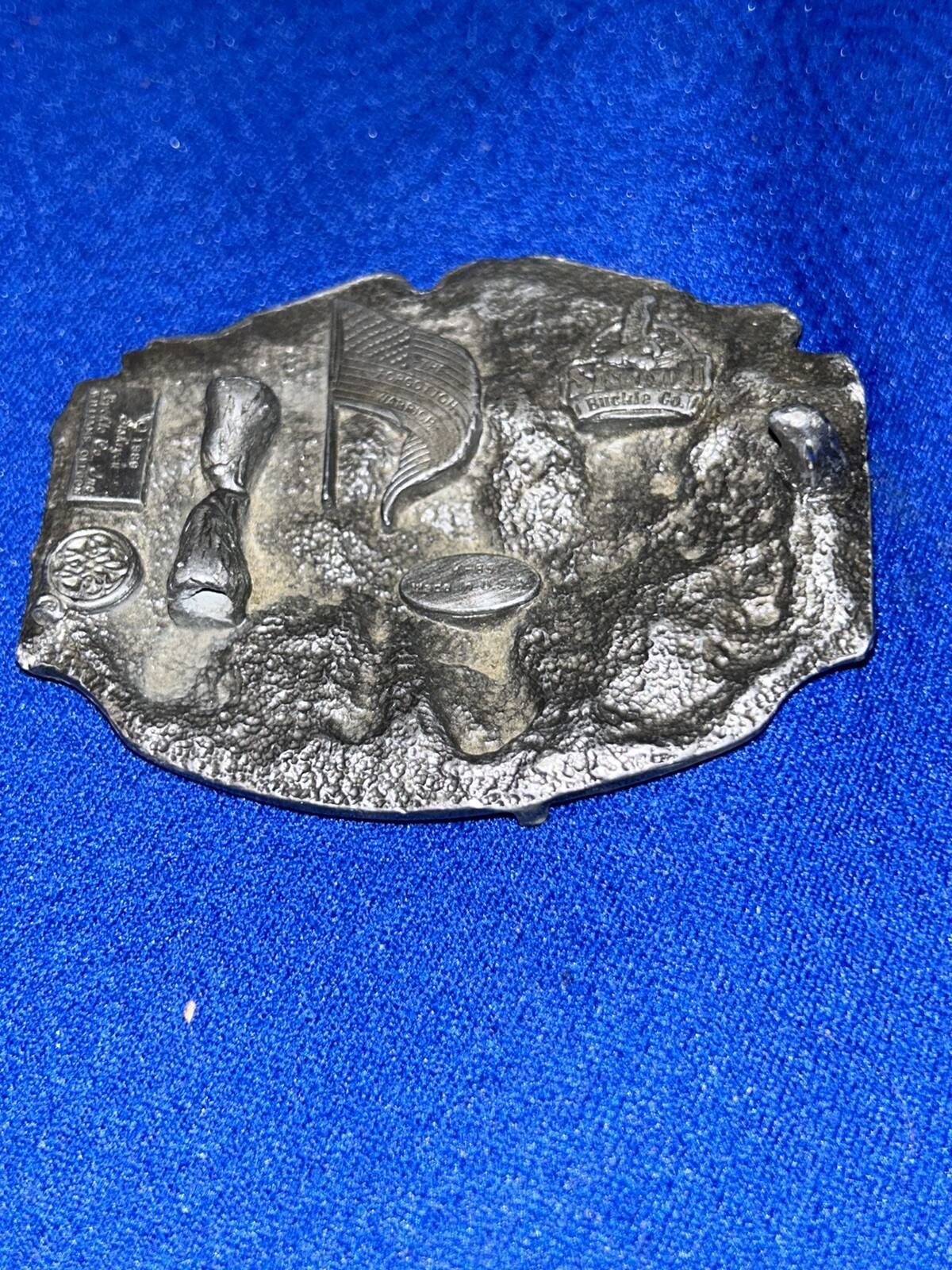 Vtg 1989 Siskiyou Vietnam Veteran USA 3.5&Prime; Enameled Pewter Belt Buckle *As Is*