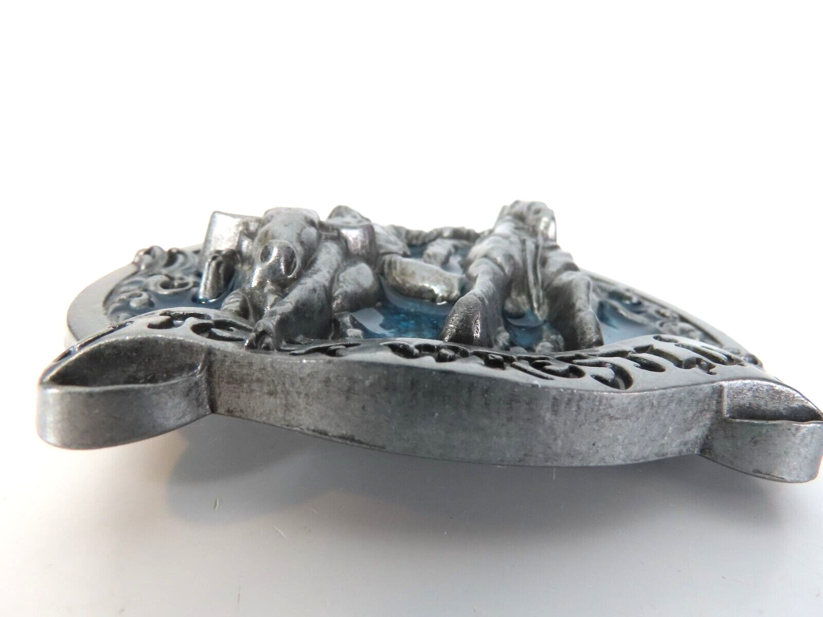 New Steer Wrestling Cowboy Rodeo Enamel Metal Belt Buckle in Package